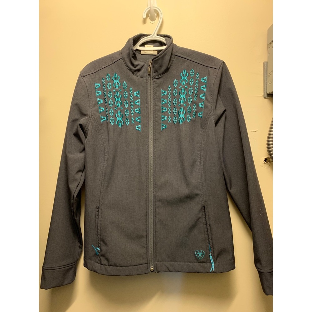 Soft shell embroidered coat